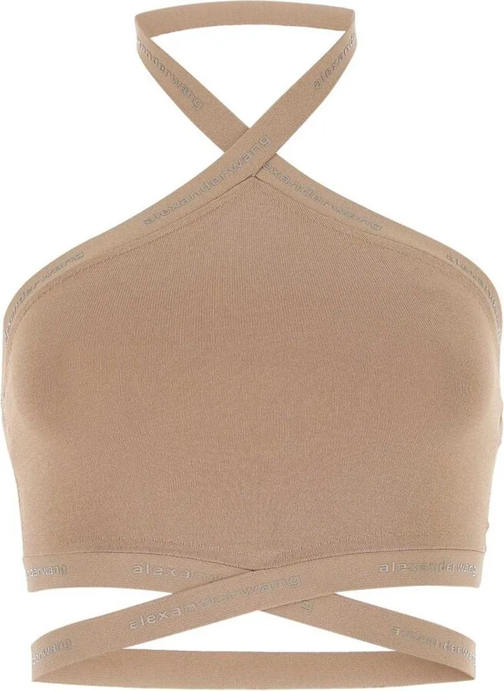 Halter-neck Logo-detailed Top