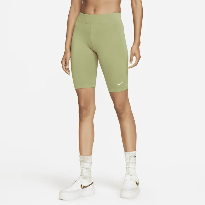 Women's Nike Sportswear Essential Mid-Rise Biker Shorts in Green