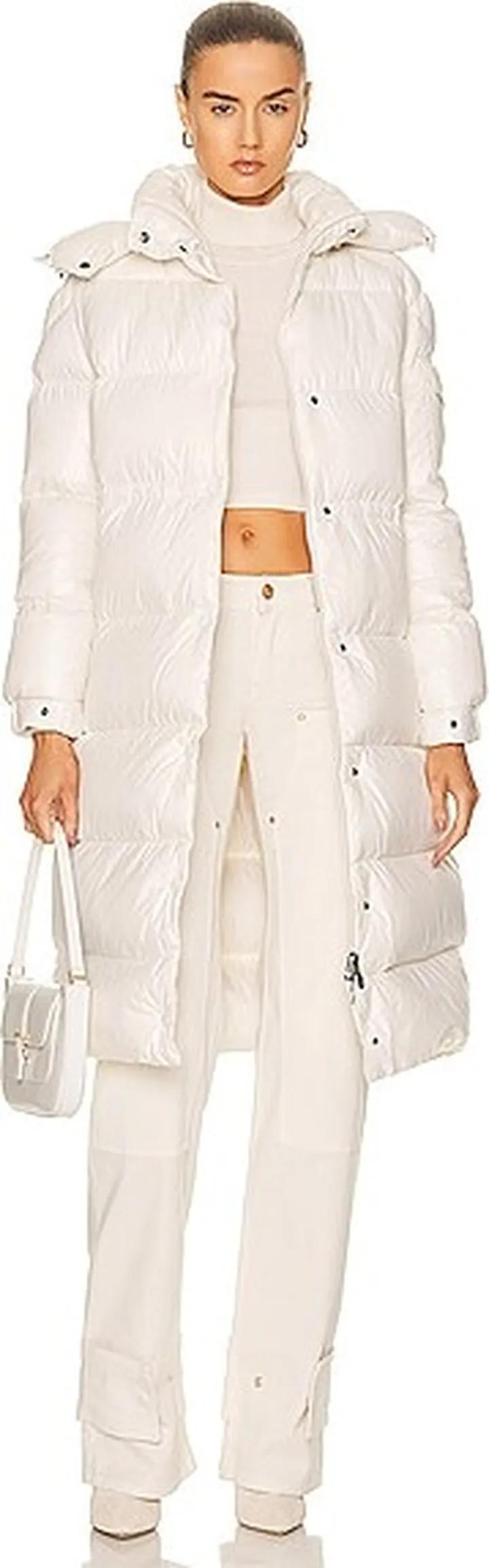 Moncler Cavettaz Long Coat in White