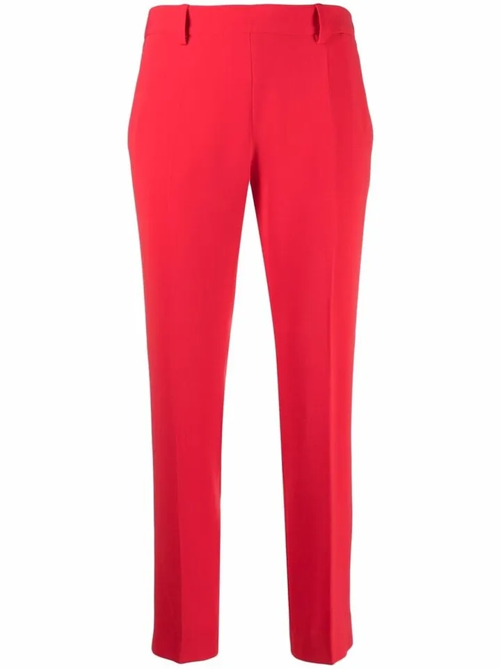 Elasticated Cropped-Leg Trousers