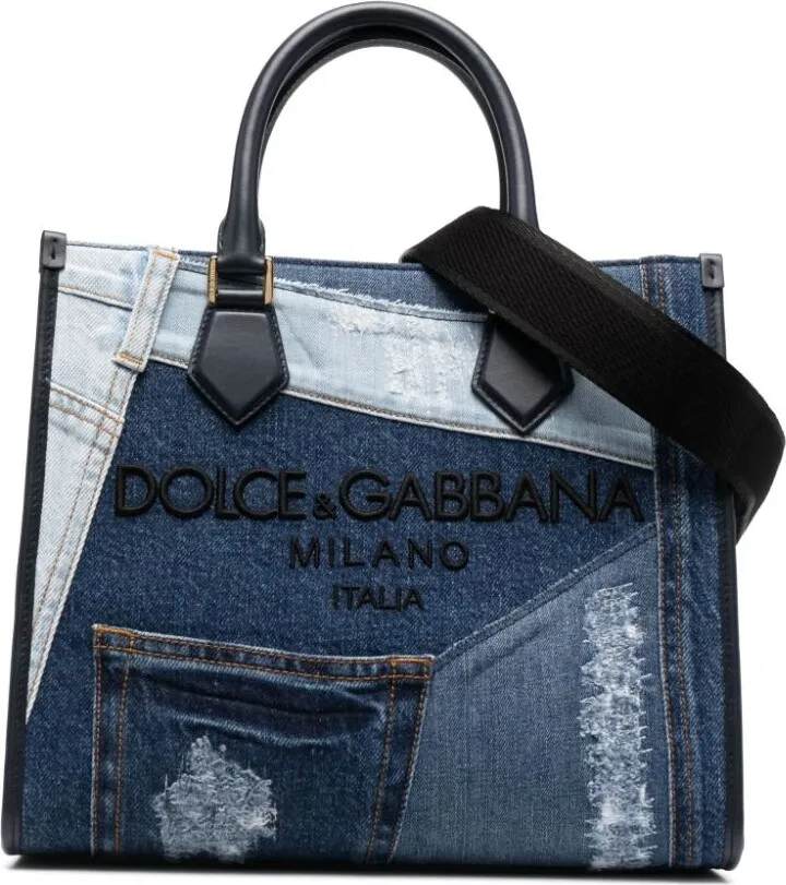 Patchwork Denim Tote Bag