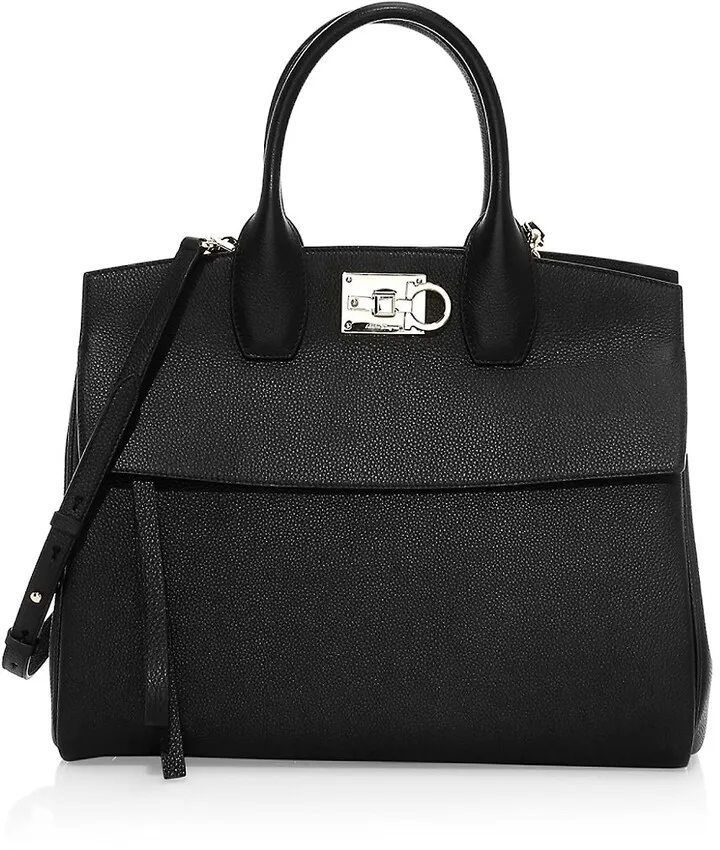 Medium Studio Leather Top Handle Bag
