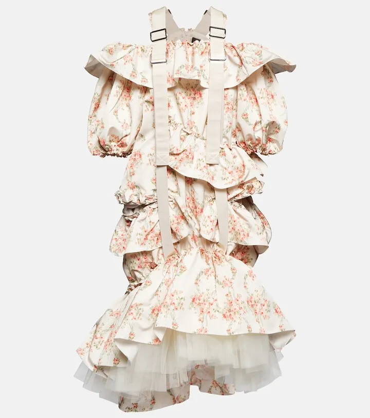 Adjustable floral midi dress