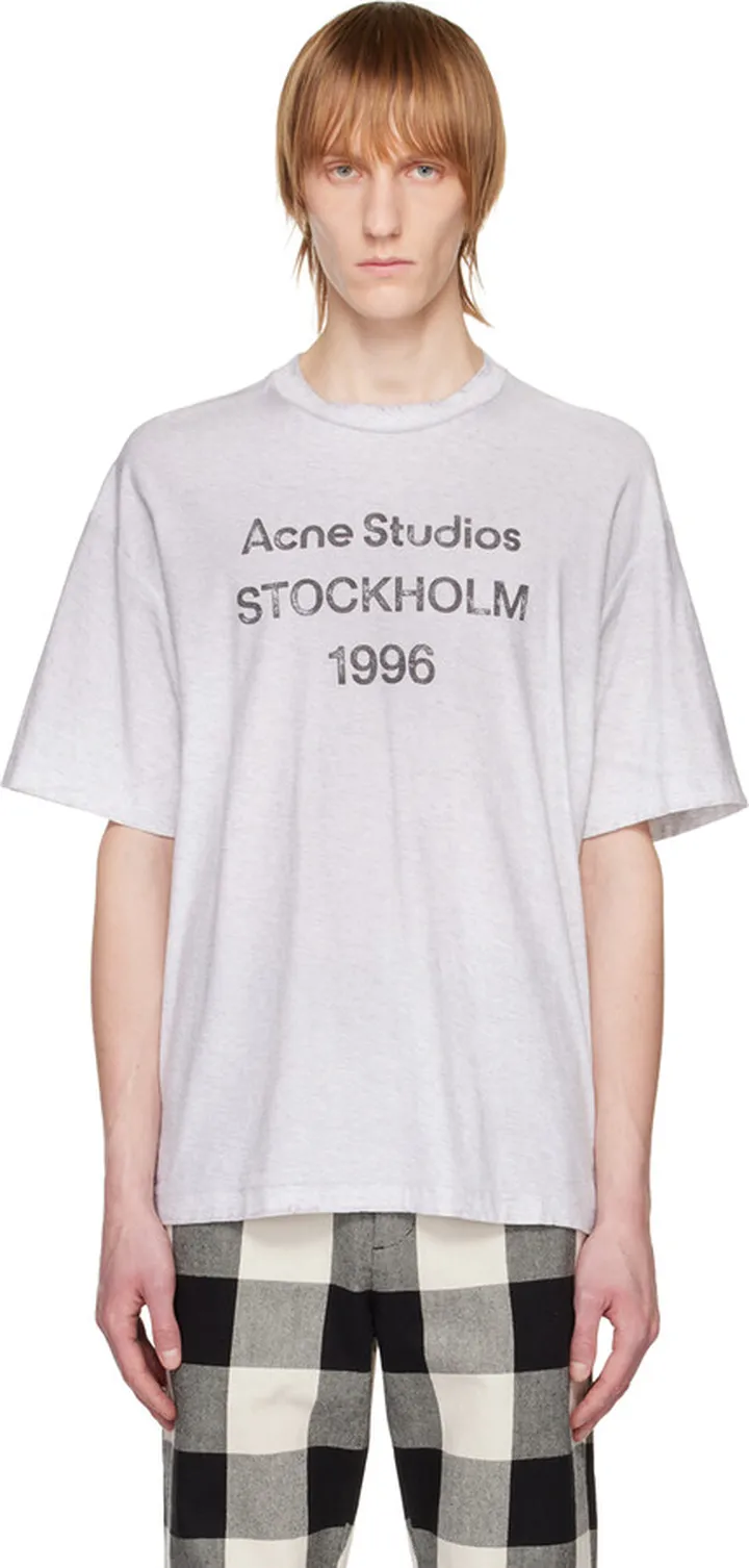 Acne Studios Gray Printed T-Shirt
