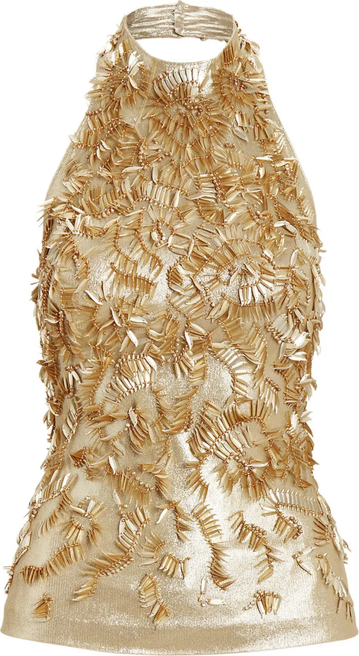 Women's Annike Beaded Lamé Halter Top
