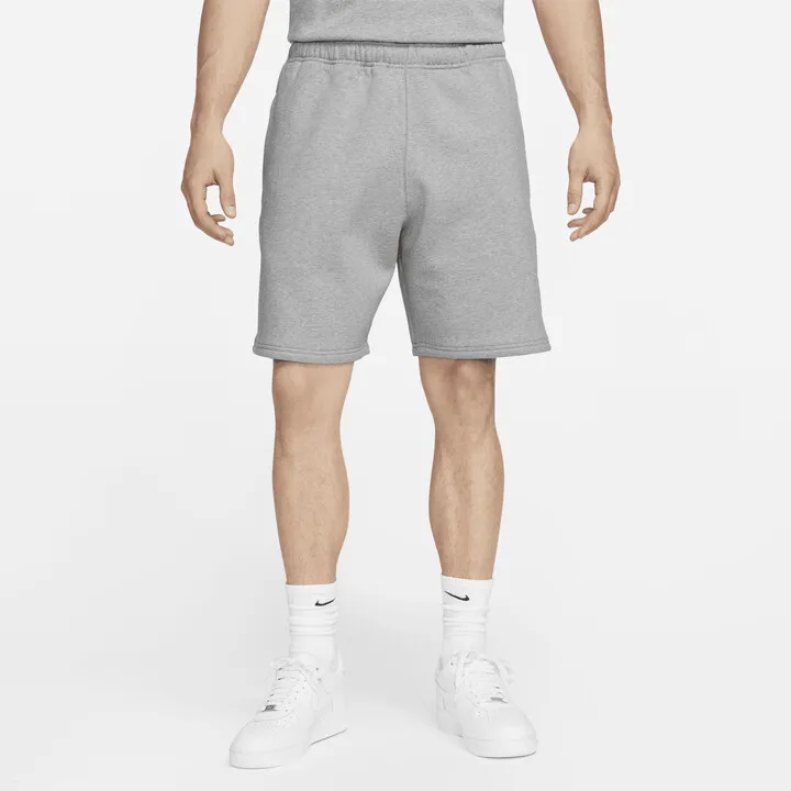 Nike Unisex Solo Swoosh Fleece Shorts in Grey