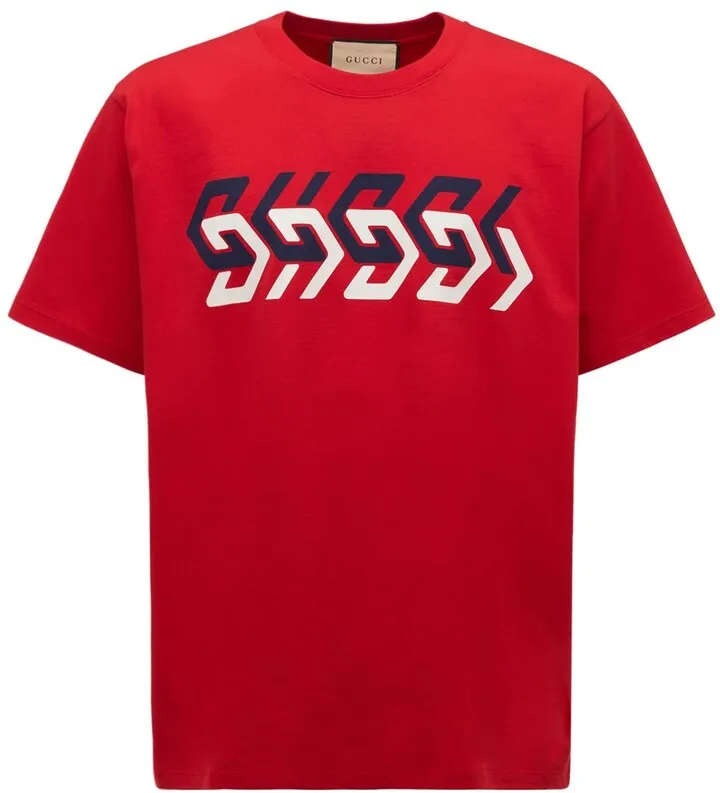Mirror print oversize cotton t-shirt