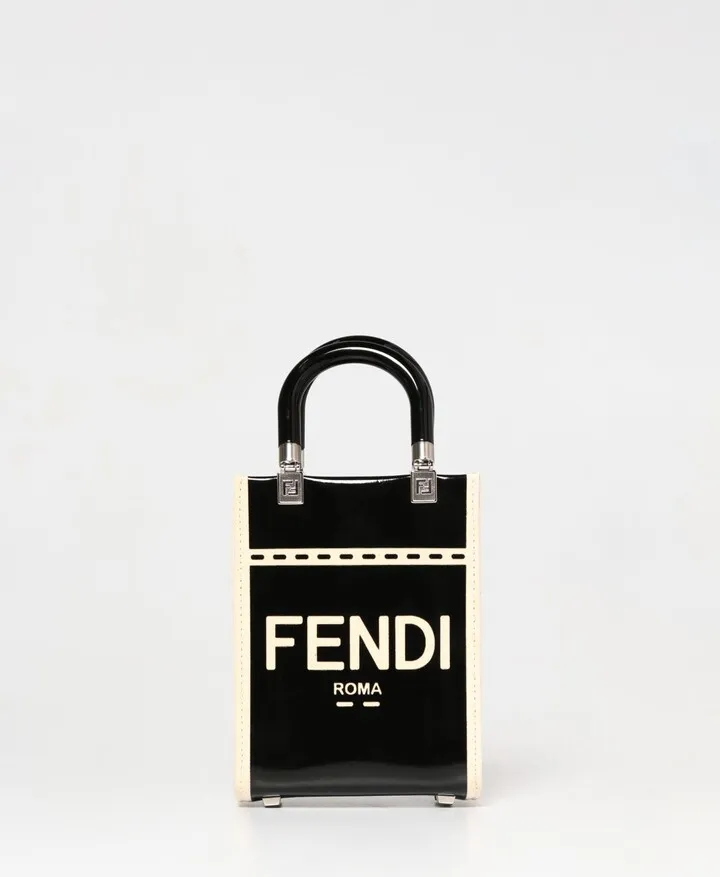 Sunshine Mini Fendi bag in canvas and patent leather
