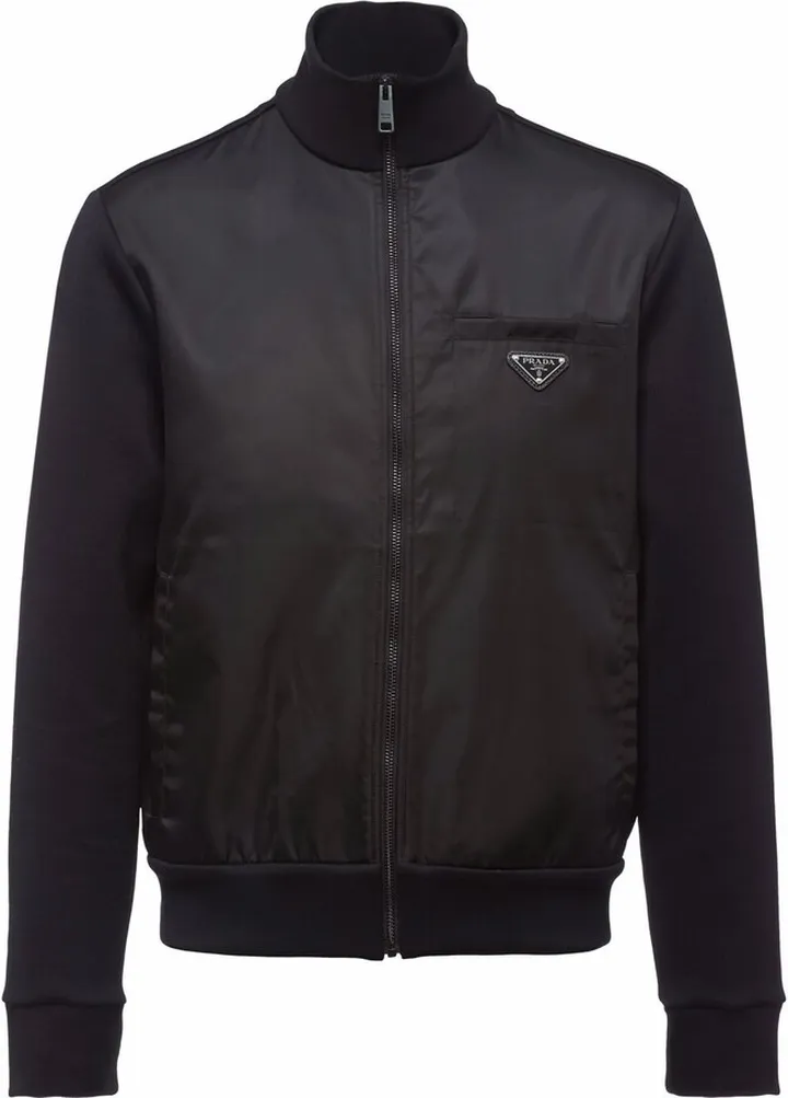 Re-Nylon panelled bomber jacket
