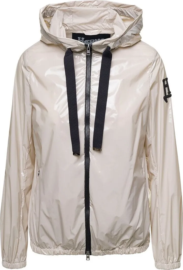 Herno Logo-Patch Zipped Hooded Jacket