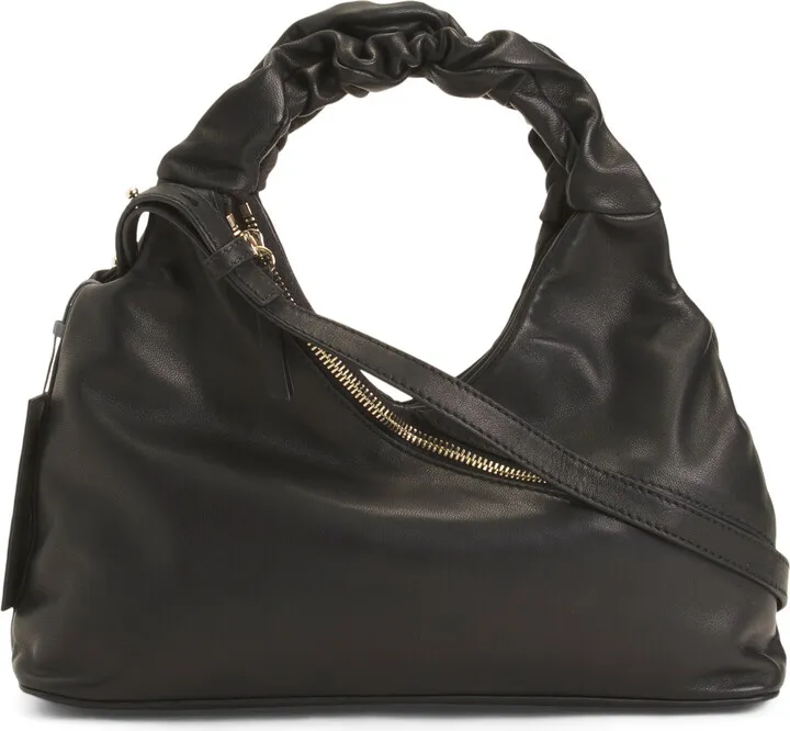 Leather Jilli Two-tone Shoulder Bag With Crossbody Strap
