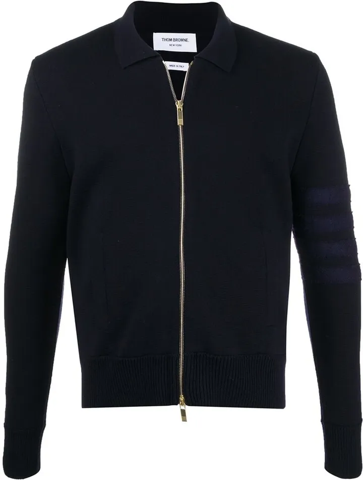 tonal 4-Bar Shetland bomber jacket