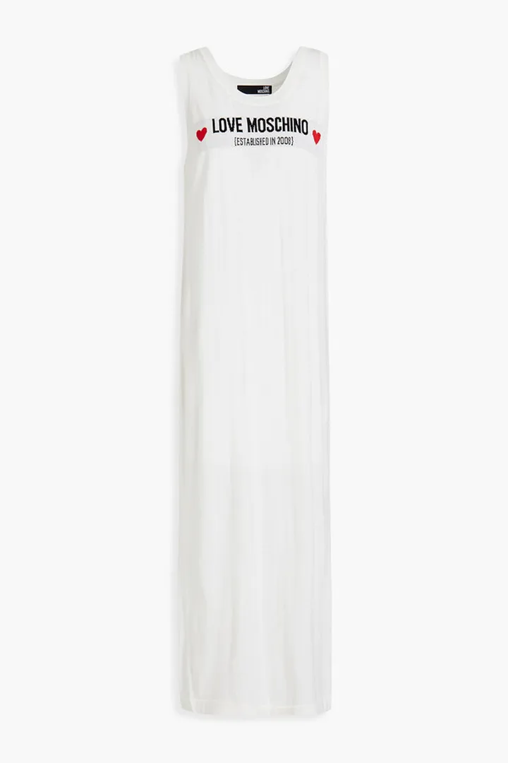 Intarsia cotton and silk-blend midi dress