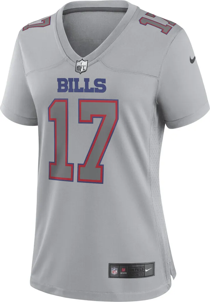 Nike Women's NFL Buffalo Bills Atmosphere (Josh Allen) Fashion Football Jersey in Grey