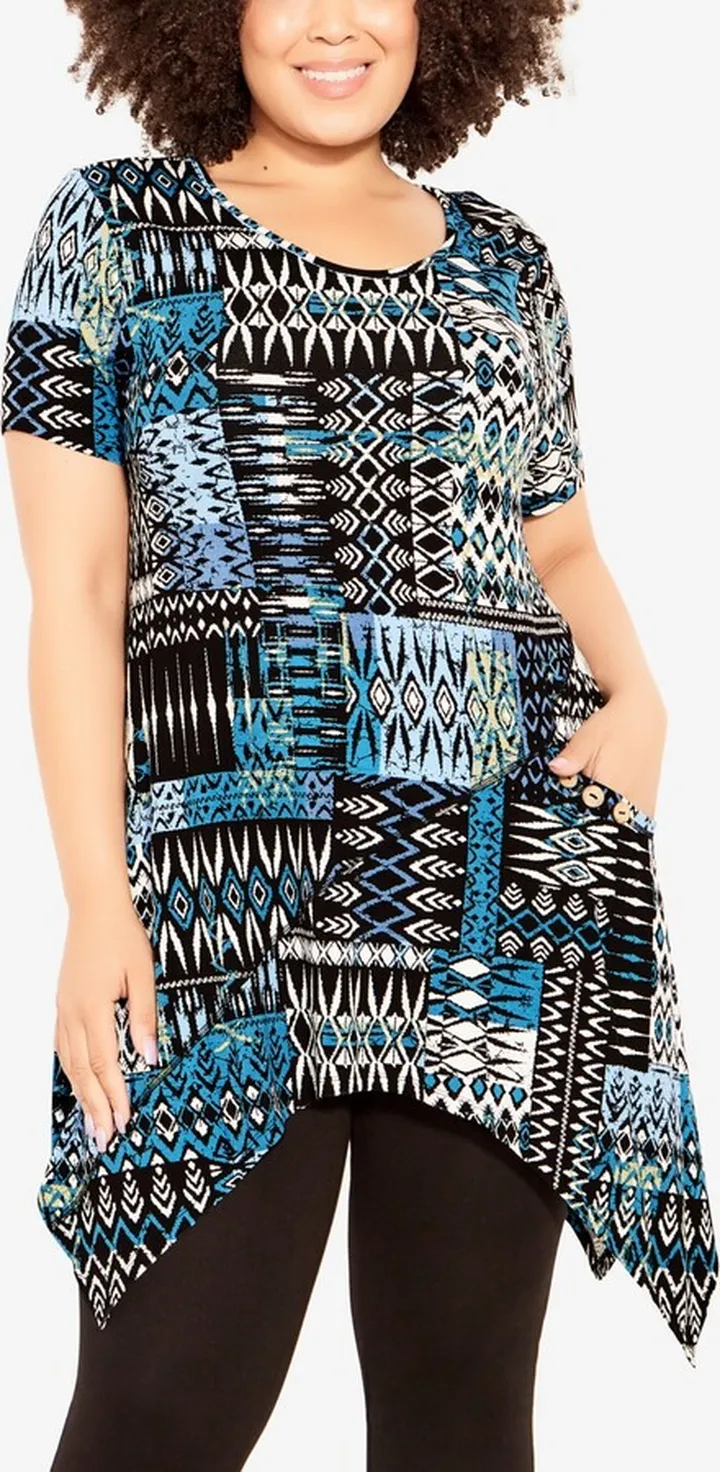 Avenue Plus Size Frida Pocket Print Tunic