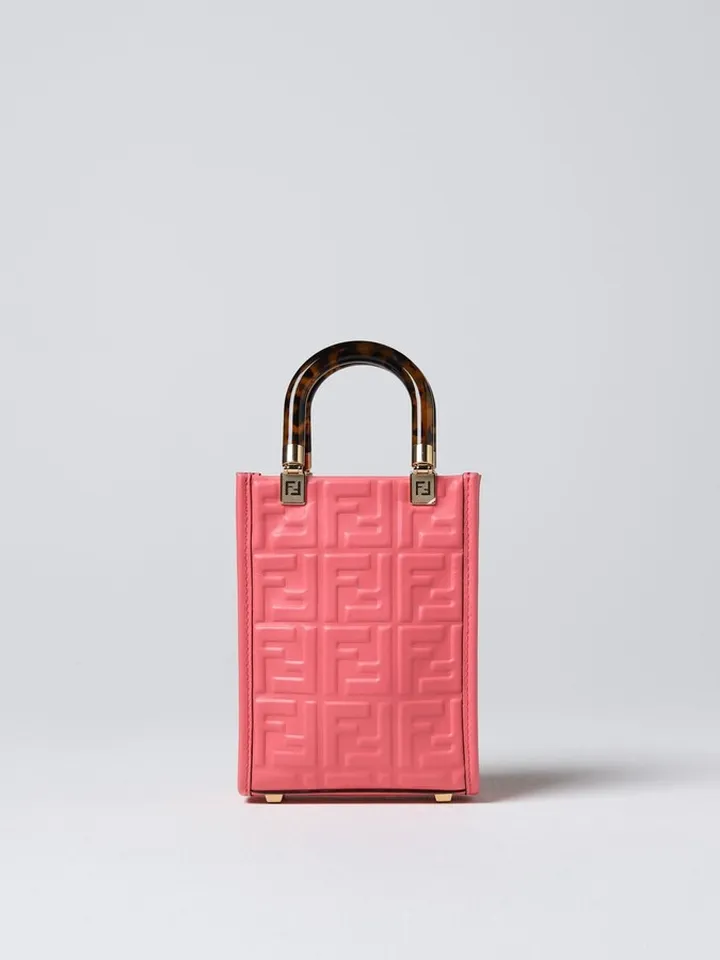 Fendi Mini Sunshine bag in leather with embossed FF monogram