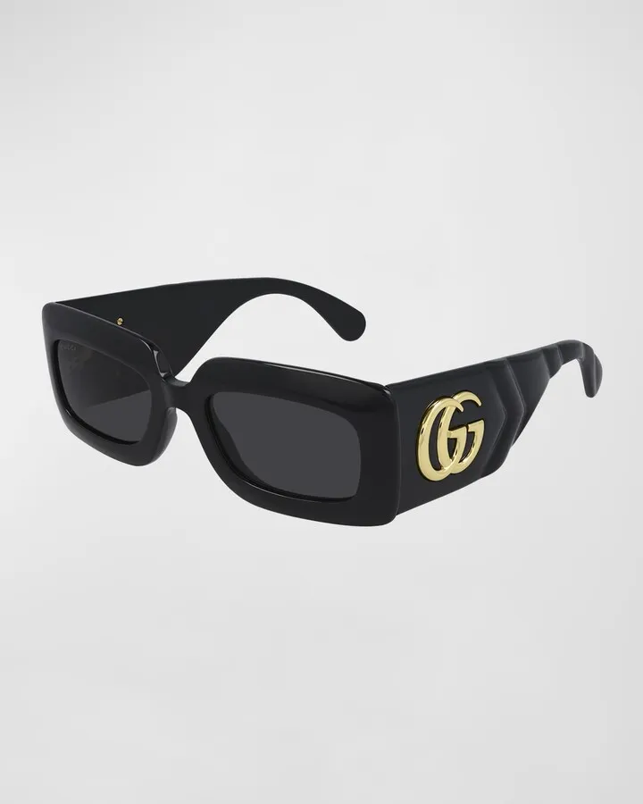 Oversized Rectangular Acetate Sunglasses