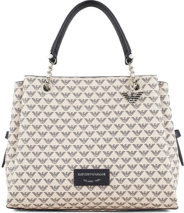 Eagle Charm Cream Blue Handbag