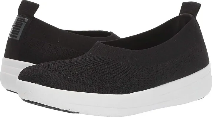 FitFlop Uberknit Slip-On Ballerina (Black 1) Women's Slip on Shoes