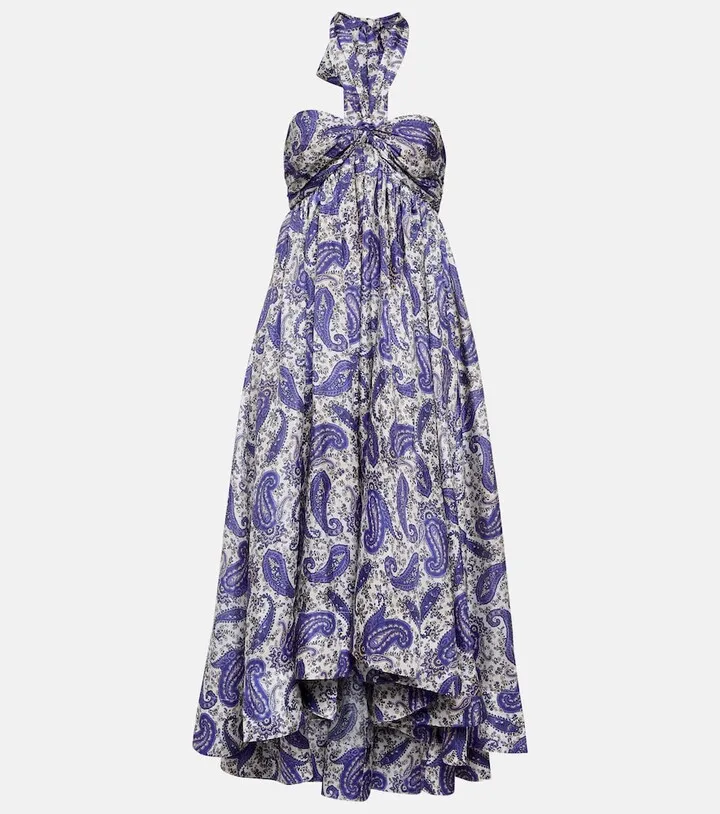 Devi silk halterneck midi dress