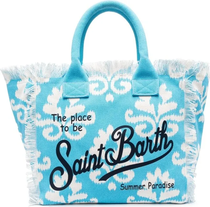 Vanity graphic-print canvas beach bag