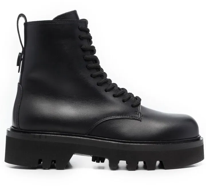 Lace-Up Leather Boots
