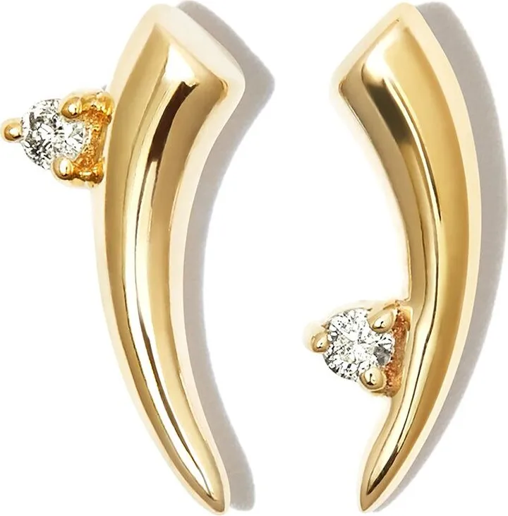 14kt Yellow Gold Thorn Diamond Stud Earrings