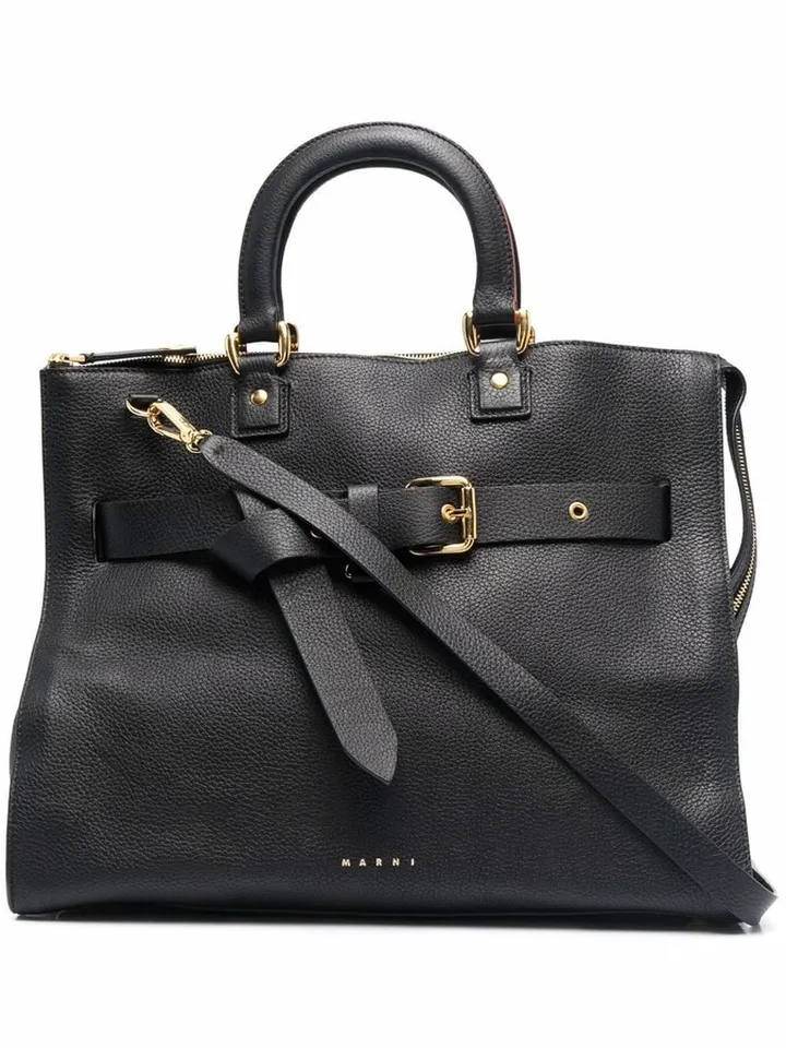 Logo-Detail Leather Tote Bag