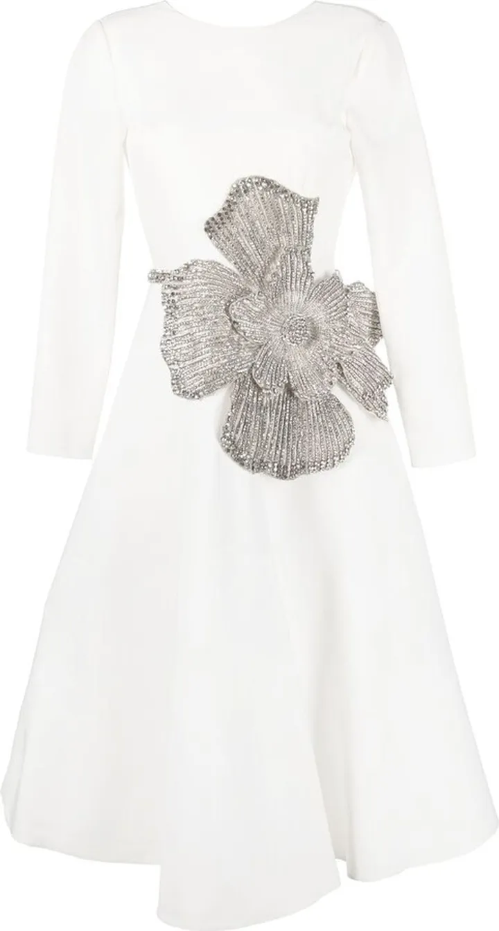 The Orchid crystal-embellished midi dress