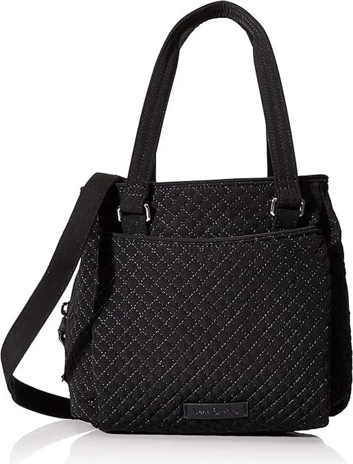 Vera Bradley Microfiber Mini Multi-Compartment Crossbody Purse (Classic Black) Cross Body Handbags