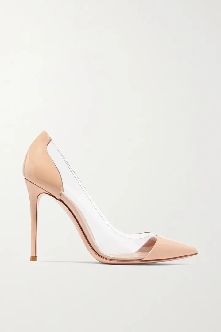 Gianvito Rossi - Plexi 105 Patent-leather And Pvc Pumps - Neutrals