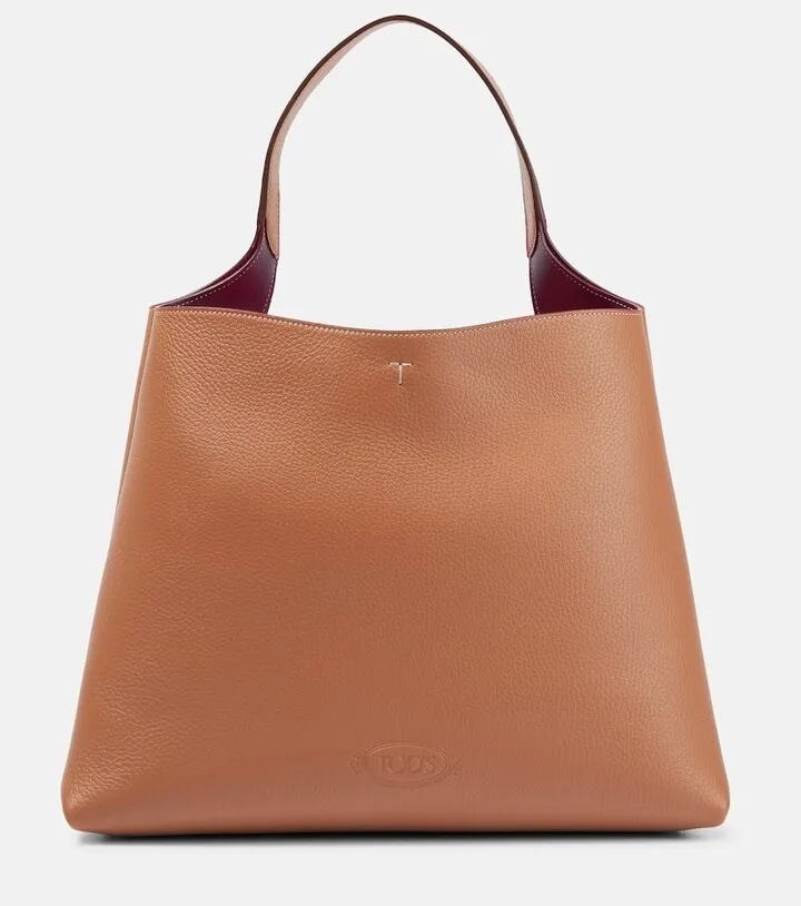Medium leather tote bag