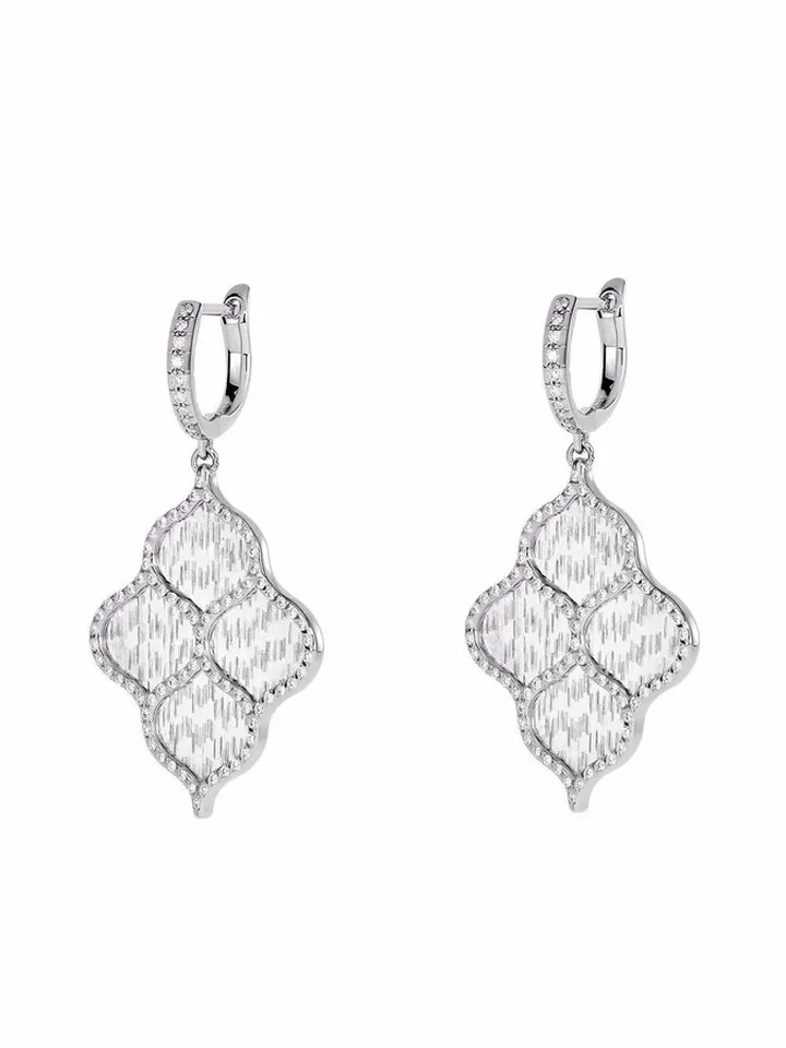18kt white gold Titanium Fiber rain diamond drop earrings