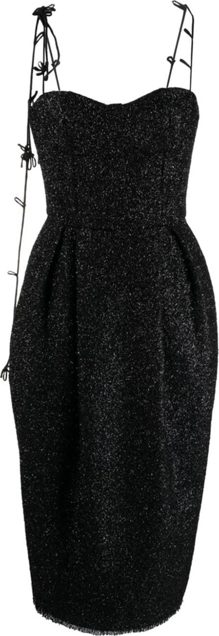 Sweetheart-Neck Knitted Midi Dress