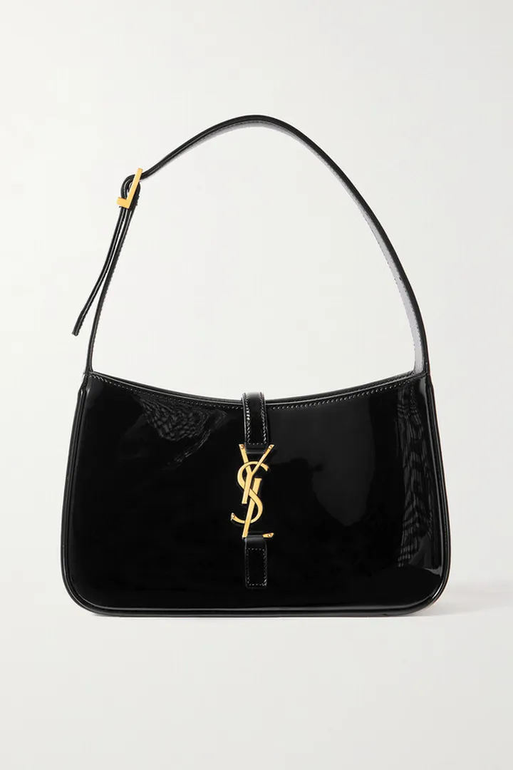 SAINT LAURENT - Le 5 À 7 Patent-leather Shoulder Bag - Black