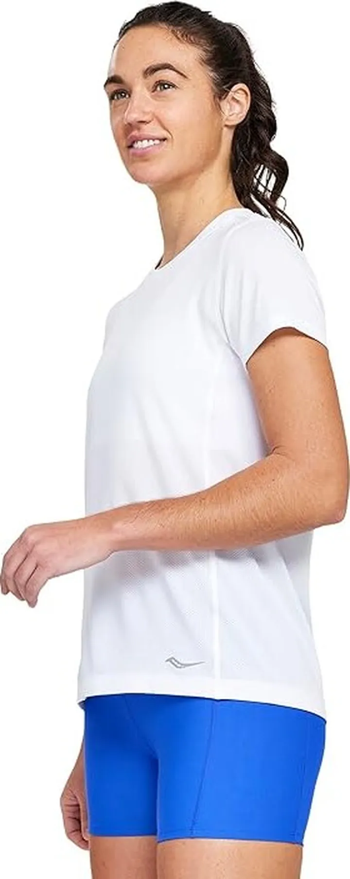 Saucony Stopwatch Short Sleeve (White) Women's Clothing
