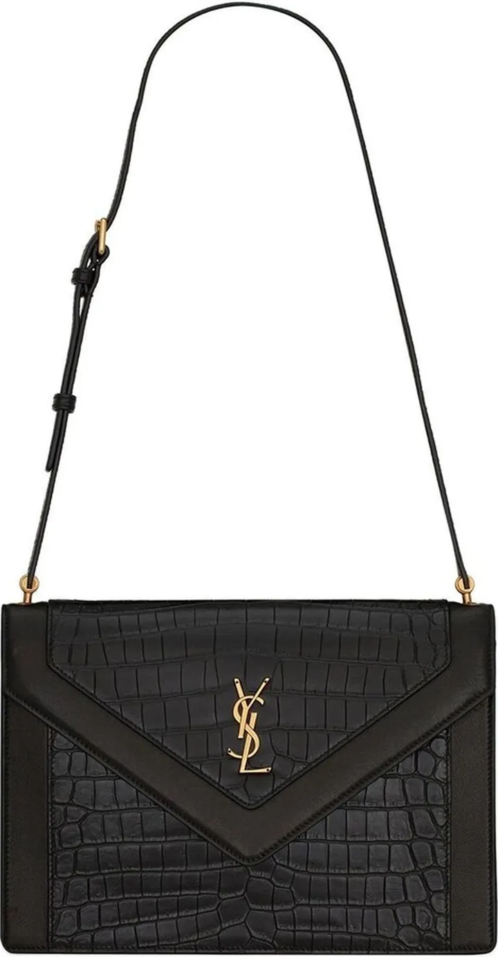 Gaby croc-embossed shoulder bag
