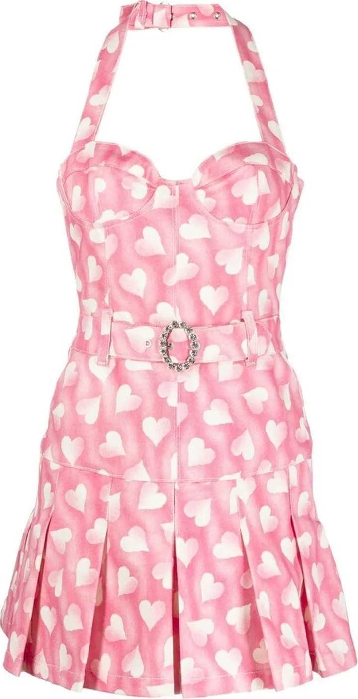 Hear-Print Halterneck Minidress
