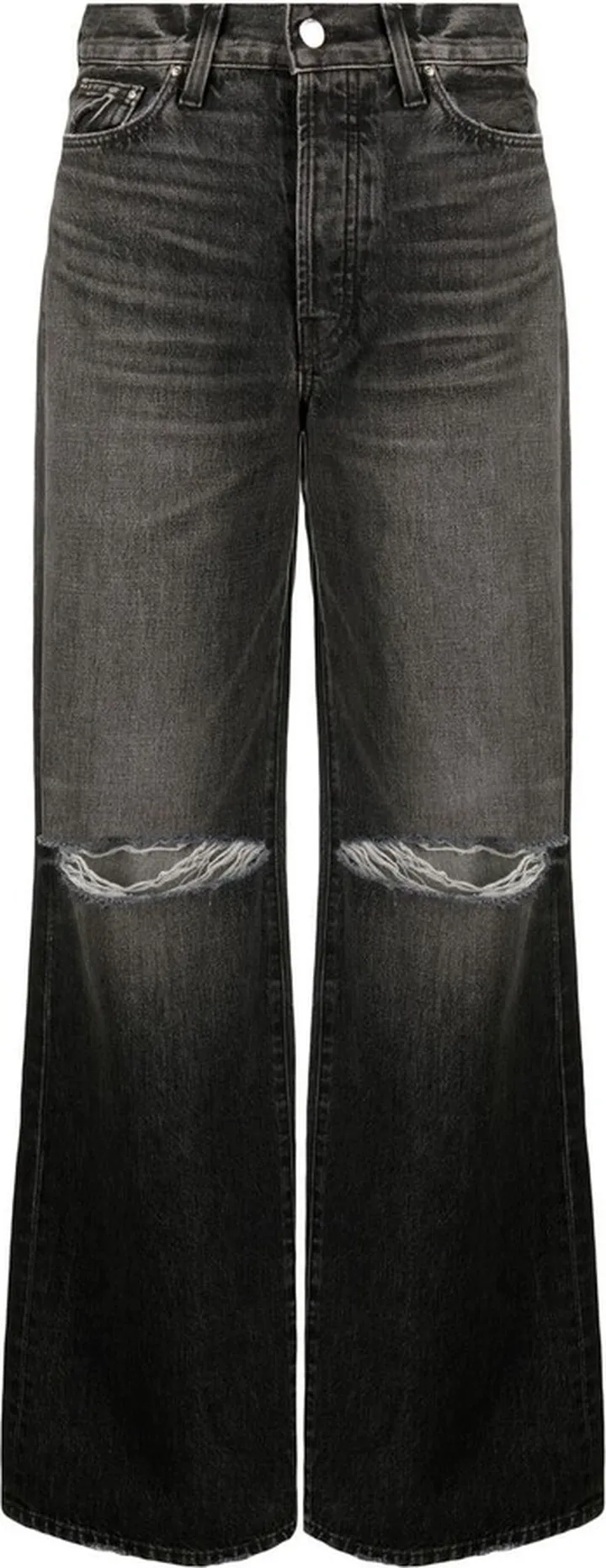 Distressed Wide-Leg Jeans