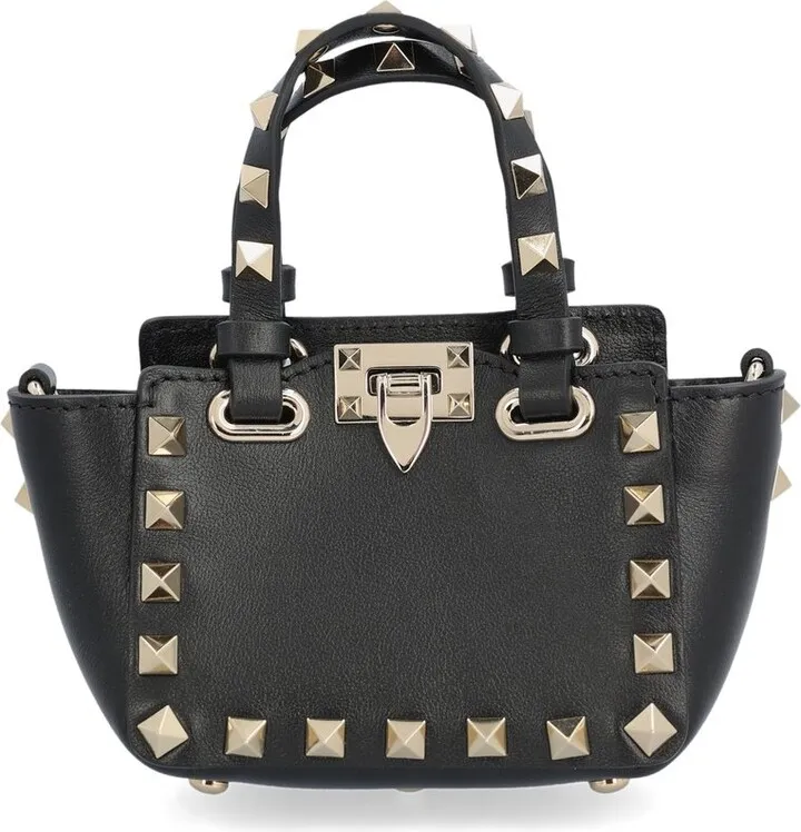 Valentino Garavani Rockstud Logo Detailed Mini Crossbody Bag