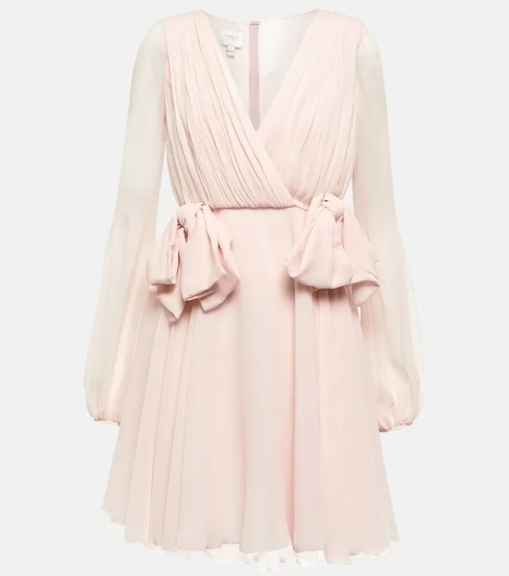 Bow-detail ruched minidress