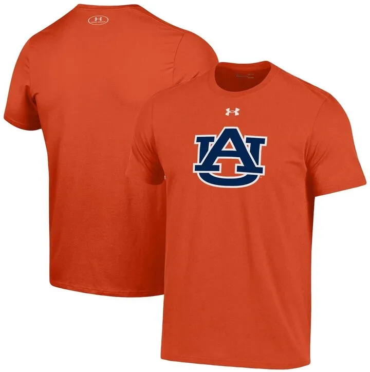 Men's Under Armour Orange Auburn Tigers School Logo Performance Cotton T-shirt
