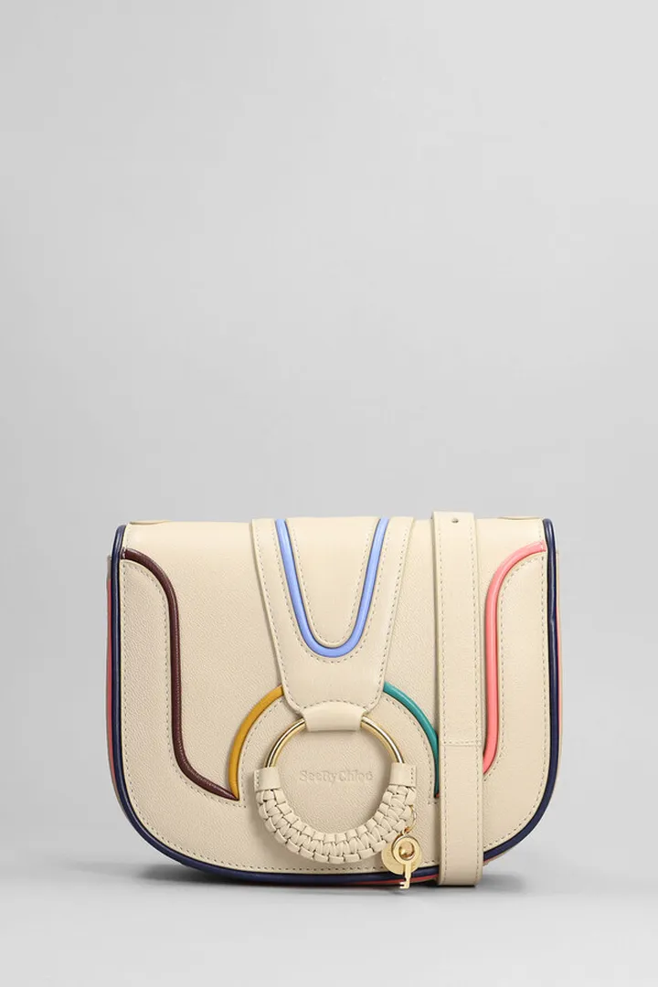 Shoulder Bag In Beige Leather