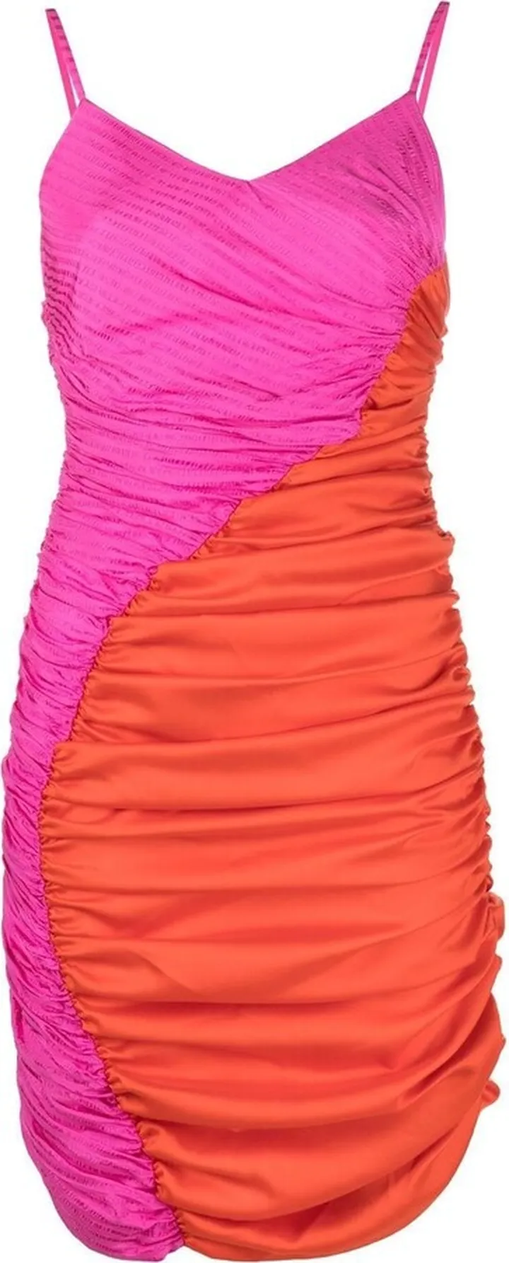 Jade ruched satin dress