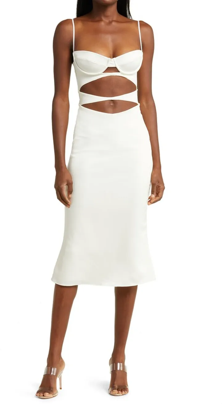 Amalia Cutout Satin Body-Con Dress