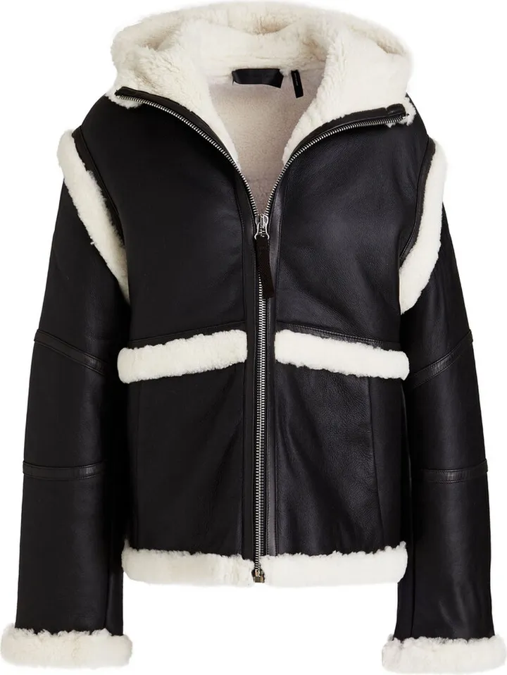 Shearling hooded jacket