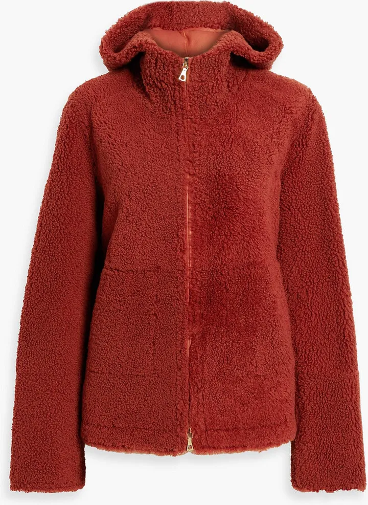 Shearling hooded jacket