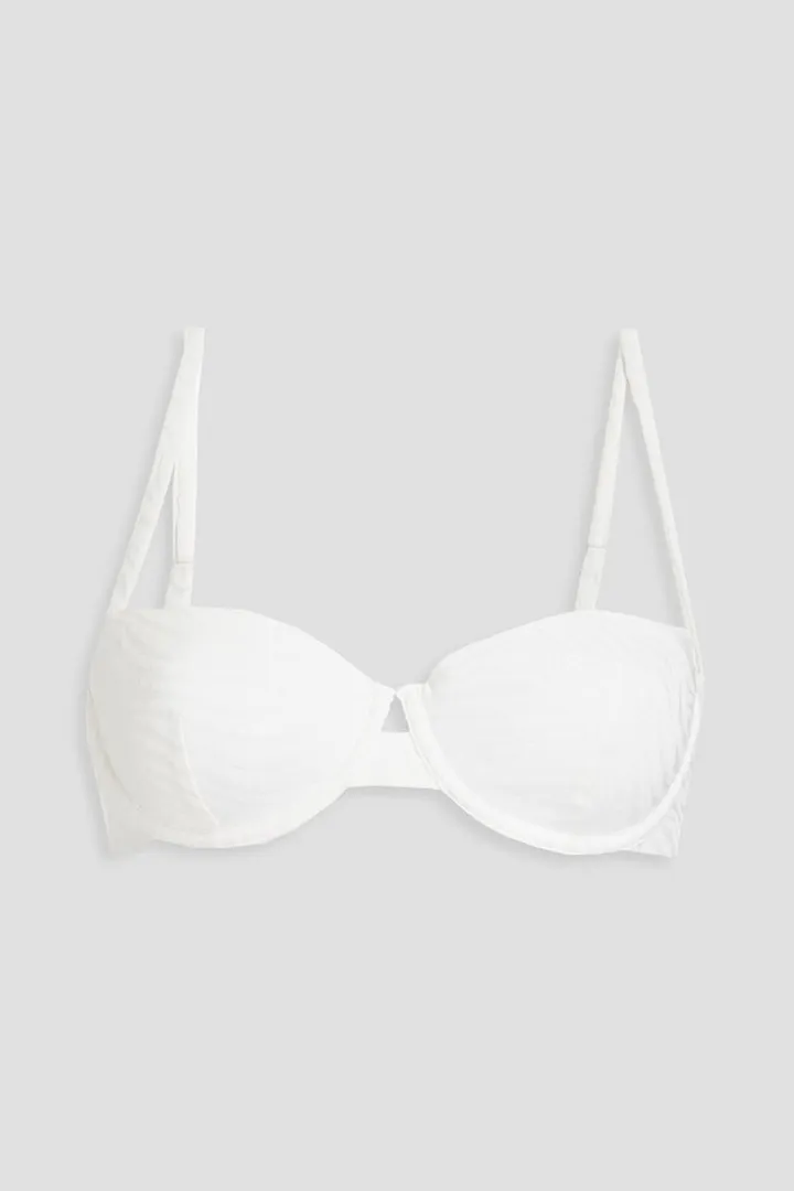 Dalia stretch-jacquard underwired bikini top