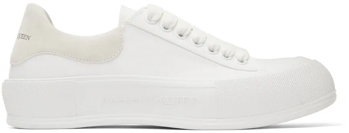 Alexander McQueen White & Off-White Deck Plimsoll Sneakers