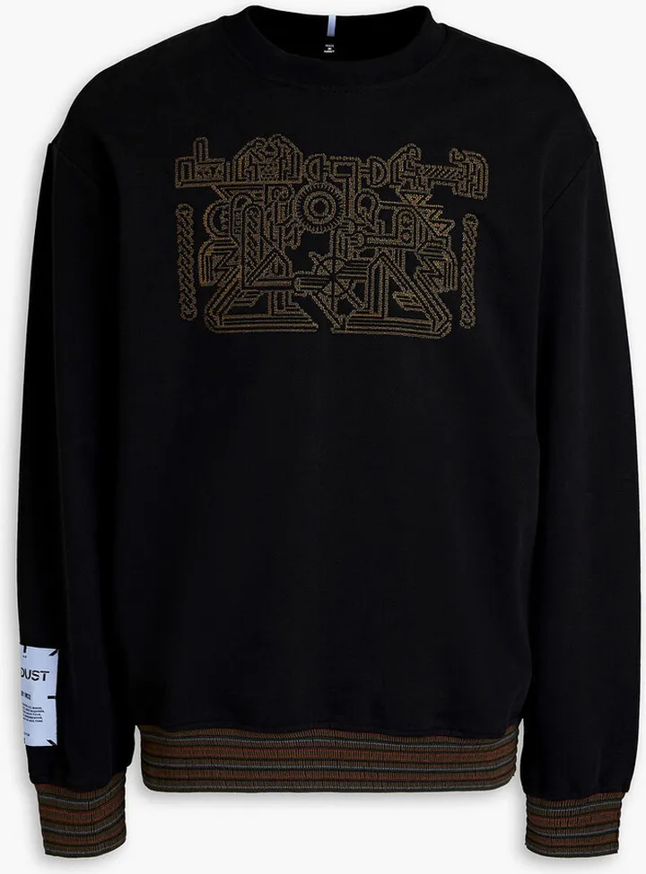 Embroidered French cotton-terry sweatshirt